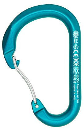 Kong Karabinerhaken Paddle Wire Bent Gate, hellblau