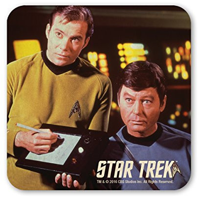 Logoshirt® Star Trek I Captain Kirk und Doktor McCoy I Untersetzer | Kork | 10x10cm | langlebiger Druck | Lizenziertes Originaldesign