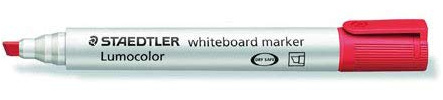 Staedtler 351B Dry Wipe Whiteboard Marker Chisel Tip Alcohol-Based Ink Pack of 10 Redaa