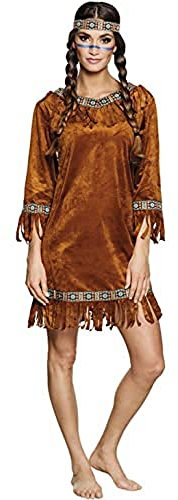 Boland 83873 - Erwachsenenkostüm Indianerin, Größe M, Kleid und Stirnband, Squaw, Wilder Westen, Kostüm, Karneval, Mottoparty