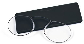 Breitfeld & Schliekert Lesehilfe Metall - Zwicker / Kneifer als Not Lesebrille +1,00dpt Schwarz für Erwachsene