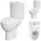 VBChome Keramik Stand- WC Toilette Komplett -Design- Set mit Spülkasten WC- Sitz aus Duroplast mit Absenkautomatik SoftClose-Funktion für waagerechten Abgang Wasseranschluss Spülrandlos