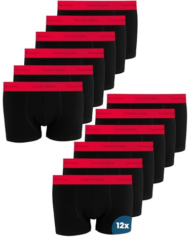 Vincent Creation Boxershorts Herren 12er Pack Baumwolle Unterhosen Männer Boxer Retroshorts Unterwäsche M, L, XL, XXL
