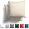 Alreya 2er-Set Mako Satin Kissenbezug 40 x 40 cm - 100% Baumwolle mit YKK Reißverschluss, Superweicher Kopfkissenbezug, Kissenhülle, Oeko-TEX® Standard Zertifiziert, Beige, nur Kissenbezug
