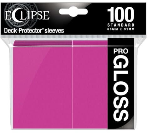 BoardGame E-15609 Ultra Pro-Eclipse Gloss Standard Sleeves 100 Pack-Hot Pink