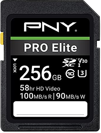 PNY Pro Elite Carte mémoire Flash SDXC Classe 10 U3 V30 256 Go