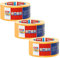 tesa Präzisionskrepp 4344 Standard - 3er Pack - Professioneller Malerkrepp mit dünnem Papierträger - zum präzisen Abkleben und Abdecken - orange - je 50 m x 50 mm