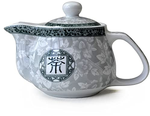 Chinesische Teekanne, Porzellan, Teekanne, Edelstahl-Filter, Drahtkessel, Teesieb für Zuhause und Büro, 482 ml
