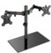 VonHaus Dual Monitor Stand for 13-27 Screens, Twin Monitor Mount with Tempered Glass Base, Height Adjustable, Easy Assemble Stand with Tilt, Rotation & Swivel Arms, VESA: 75x75 & 100x100mm