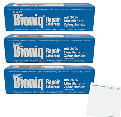 Bioniq Repair Zahncreme 3er Pack (3x75ml Tube) + usy Block