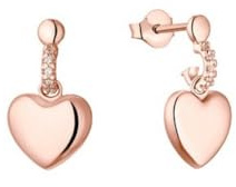s.Oliver Ohrhänger 925 Sterling Silber Damen Ohrschmuck, mit Zirkonia synth., 1,8 cm, Roséfarben, Herz, Kommt in Schmuck Geschenk Box, 2032595