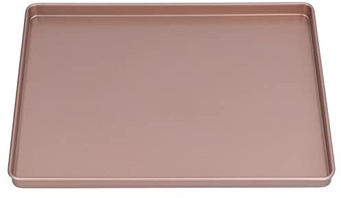 Non-Stick Baking Sheet, Multifunctional Cookie Sheet, Rose Gold Carbon Steel Baking Pan Tray for Pizza Bread Bakeware