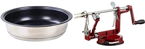 Baumalu 340903 Moulé à Tarte Tatin Diamètre : 24 cm & 450009 Pèle Pommes Métal Coloris Bordeaux