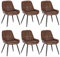 WOLTU Esszimmerstühle 6er Set, Polsterstuhl Kunstleder, Küchenstuhl gepolstert, Akzentstuhl für Wohnzimmer Schlafzimmer Küche, ergonomischer Stuhl mit Rückenlehne, Braun, BH332br-6