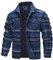 TACVASEN Chemises Rembourrées pour Homme Veste Décontractée en Flanelle a Carreaux,Chemise de Travail a Manches Longues Bleu Gris,L