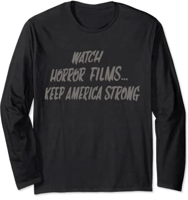 Uhr Horrorfilm, Keep America Strong (grau) Langarmshirt