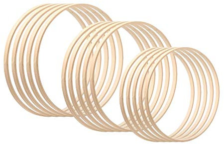 Ringe 12 Stück 3 Größen (15cm/20cm/25cm) Traumfänger Ringe Bambus Blumenkranz Makramee Ringe Floral Hoop Set Makramee Craft Hoop Für Dreamcatcher, Hochzeit Decor Handwerk - 4 of each size