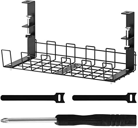 Kabelmanagement Schwarz Kabelkanäle Schreibtisch Ohne Bohren Kit Kabel-Organizer für Kabel und Steckdose Kabelmanagement unter dem Schreibtisch für Büro, Küchen, Badezimmer und Schreibtische
