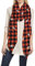 Lina & Lily Damen Schal Tuch mit Weihnachts-Muster (Rot Schwarz, Rentier Karo)
