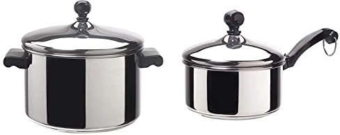 Farberware Classic Stainless Steel 4-Quart Covered Saucepot - - Silver & Classic Stainless Steel Sauce Pan/Saucepan with Lid, 1 Quart, Silver,50000