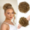 RUWISS Unordentlicher Haarteil 100% Echthaar Rose Dutt für Frauen Echthaar Scrunchies Hochsteckfrisur Haarteile Gelockt Bun Verlängerung Pferdeschwanz Unordentlicher Brötchen(Hellbraun)