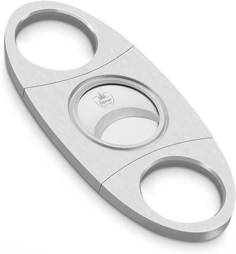 Coupe-cigare classique,Acier inoxydable, couteau à guillotine tranchant,Coupe-cigares Double Lame – Cigares pour grande mesure de l'anneau
