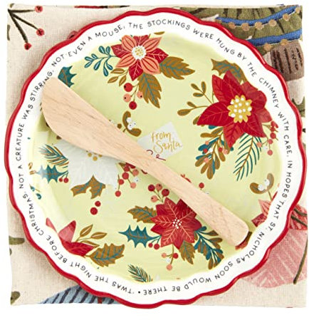 Mud Pie Vorspeisen-Set, Teller 16,5 cm Durchmesser, Weihnachtsstern