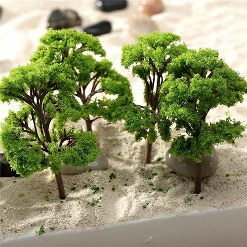 Lot de 10 arbres miniatures HO OO de 9 cm pour modélisme, train, chemin de fer, diorama, paysage