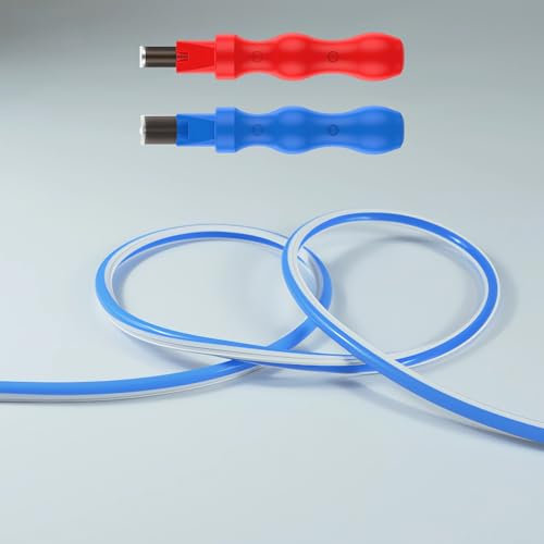 JARBIH Separated Neon Flexible LED Light Strip Cover, 16.4ft 8mm Wear Free DIY Bendable Silicone Diffuser Cover with 2 Pcs Neon Light Cutter, RGB Strip for Bar Car Outdoor Home DIY Decor(Blue)