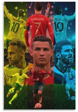 Messi Ronaldo Neymar Poster Fußball Bild Druck Leinwand Poster Wandfarbe Kunst Poster Dekor Moderne Heimkunstwerke 30 x 45 cm