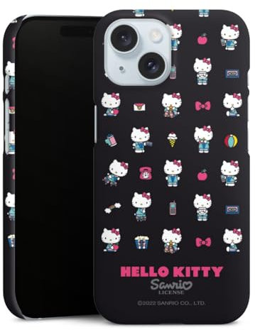 DeinDesign Premium Case kompatibel mit Apple iPhone 15 Smartphone Handyhülle Schutzhülle matt Hello Kitty Fanartikel Kindheit