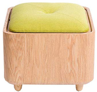 Schuhwechselhocker, Fußhocker, Massivholz, einfacher Spind, Aufbewahrung von Kleinigkeiten, Ersatzschuhhocker, Make-up-Stuhl, Couchtisch, Bank, multifunktional, kreativ (Farbe: Grün)