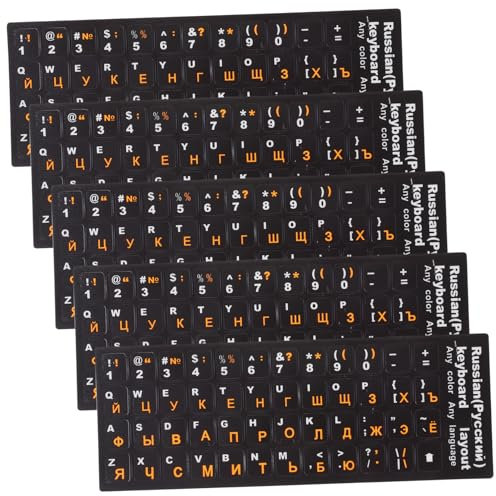 HEMOTON 5 Blätter Tastaturfolie Desktop-Tastatur-Aufkleber Tastaturaufkleber наклейки на клавиатуру русские keyboard zubehör Etiketten Nagelaufkleber Russische Aufkleber Schreibtisch