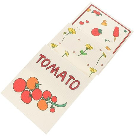 HOMSFOU 3 Piezas Trapo De Algodón De Pulpa De Madera Paños De Cocina Microfibra Limpieza Trapo Industrial Paño para Lavar Platos Trapos De Cocina Plumero Tazas De Lavado Tela No Tejida