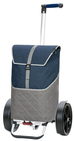 ANDERSEN Einkaufstrolley - Tura Shopper Lasse blau 59 L groß, langlebig, robust, Aluminium, Griff ergonomisch, klappbar, Kugellagerad
