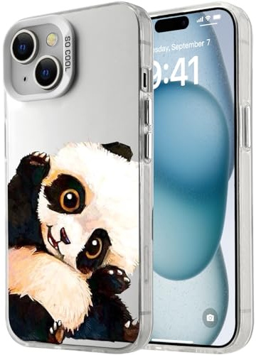 MAYCARI Aesthetic Laser Case for iPhone 11 Pro Max with Cute Panda Pattern Design, Girly Slim Thin Soft Shockproof Protective Cover for Women Girls