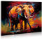 JBER Elefant Leinwand Gemälde Wandkunst, geeignet für Badezimmer Dekoration, Poster Home Decor, lustige Tier Dekoration, gerahmt, 60 X 40cm