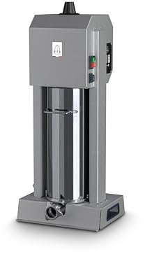 TRE SPADE Insaccatrice elettrica verticale INS-15 EL Deluxe. Uso professionale, in acciaio inox, capacità 15L. Ideale per insaccare salami, salsiccia, con pedale, velocità regolabile, imbuti inclusi