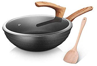 OQHAIR Olla Antiadherente de Acero Inoxidable para el hogar, Olla de Alta Temperatura con Mango antiescaldado para Todas Las Estufas, incluida la Cocina de inducción, 32 cm (tamaño: 30 cm