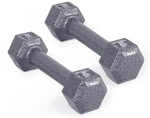 CAP Barbell Cast Iron Hex Dumbbell, Pair, 5 lb