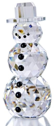 4.4 Kristall Schneemann Figur Sammlerstück Kunstglas Briefbeschwerer Mütze | Schneemann Statue Figur Briefbeschwerer Kreativ Weihnachten Party Geburtstag Geschenk Deko Xmas Gift Crystal Snowman Figurine