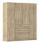 Rauch Möbel Homburg, Drehtürenschrank, Kleiderschrank, Garderobe, Schrank, Kleiderschrank weiß, Drehtürenschrank 4-türig, 4 Schubladen, Farbe Eiche Sonoma, Holz, 181x197x54cm