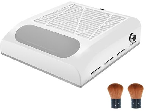 80W Nail Dust Collector,Nail Technician Dust Collector & Extractor,Powerful Adjustable Suction,Low Noise Dual Function Nail Dust Collector & Hand Pad for Efficient Nail Supplies