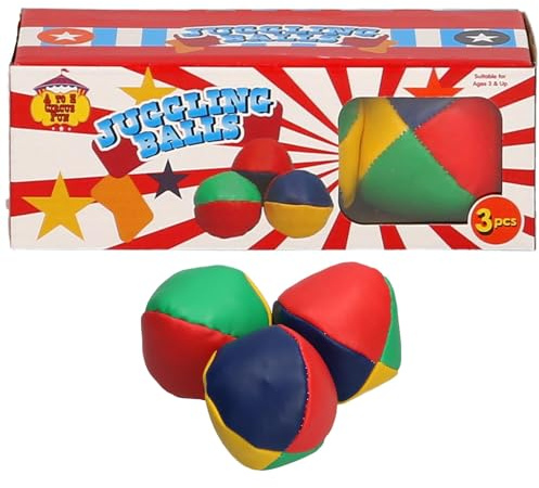 A2Z 4 Kids Girls Boys Juggling Balls 3 PCS Set Circus Clown Coloured Soft Juggling Ball Learn Juggle Toy Game Lightweight Children safely Practise At Home Beginner Juggling kit Skills Party Fun Game