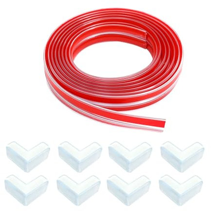 Aomhrek Tableside Anti-Kollision Strip Set Tischrand Aufkleber Tischeckenschutz Transparente Selbstklebende Schutzleiste Glas End Table Wrapped Edge Strip (2 Meter lang)