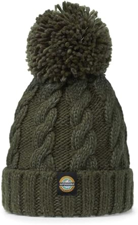Greenland Cable Knit Unisex Reflective Super Bobble Hat Navy