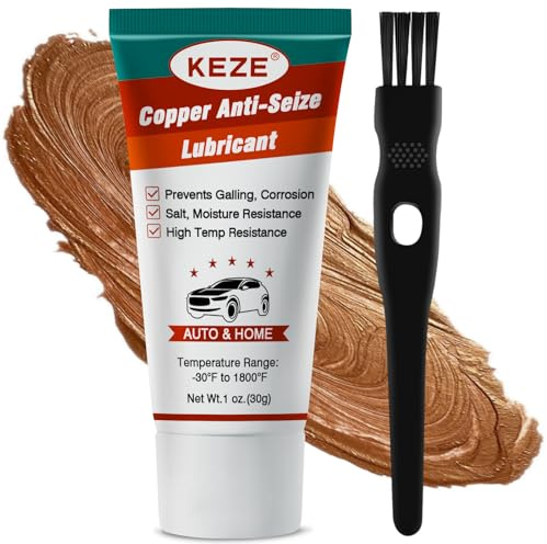 Keze Copper Anti Seize Thread Lubricant Grease Antiseize Compound Lubrication for Automotive Spark Plug Bolts and Nuts Prevent Rust and Corrosion High Temp Resistant 1 Oz-1 Pack