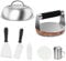 Hmseng Burger Press Kit, Burger Making Kit, Grill Spatula, Spice Dredge Shaker and Squeeze Bottle, Wax Patty Papers,for BBQ Cooking, Beef Burger,Griddle Accessories Kit