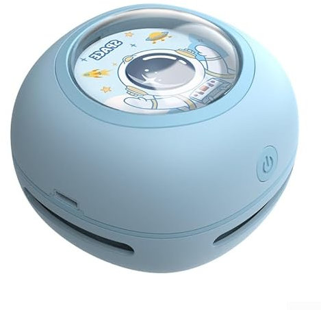 Whychstore Mini aspiradora de escritorio giratoria para una recogida eficiente de polvo de teclados y superficies (azul)