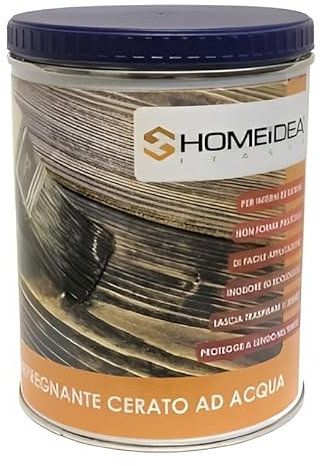 Home Idea Italia Impregnante per Legno Cerato Protettivo a Base d'Acqua Pronto all'Uso Confezione da 1,5 litri (Giallo sole)